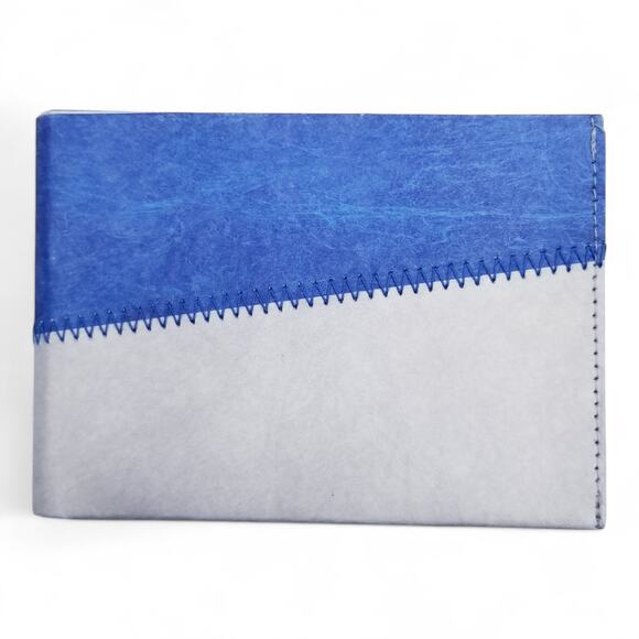 Paprcuts - from Berlin With Love Paper Tyvek Bi-Fold Wallet Blue White Stitched - Picture 1 of 6